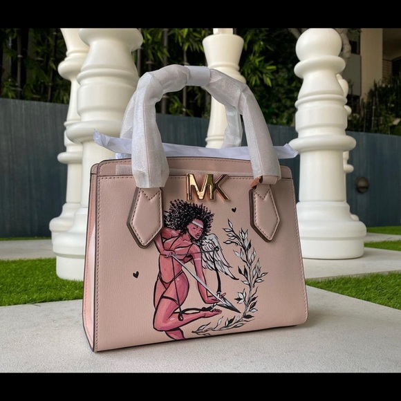 Pink Michael Kors Purse with custom painting on front. - Picture 2 of 3